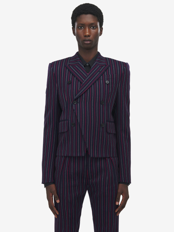 ALEXANDER MCQUEEN - Boat Stripe Cropped Jacket - Item 832705QUACZ4345